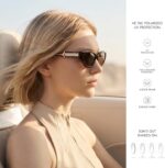 Retro Narrow Cat Eye Sunglasses for Women,Trendy Polarized Womens Sunglasses UV Protection,Small Fashion Oval Shades - Image 5