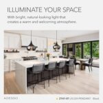 Adesso Black Ceiling Pendant with Smoked Glass Dome Shade – Adjustable Hanging Length, Ambient Accent Lighting for Kitchen, Living Room or Home Office - Image 3