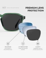 WearMe Pro Men's Polarized Square Sunglasses – Wide Fit, Retro Style, UV400, Lightweight Frame for Driving & Daily Wear - Image 4