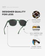 WearMe Pro Men's Polarized Square Sunglasses – Wide Fit, Retro Style, UV400, Lightweight Frame for Driving & Daily Wear - Image 5