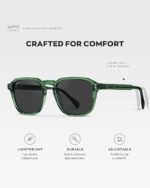 WearMe Pro Men's Polarized Square Sunglasses – Wide Fit, Retro Style, UV400, Lightweight Frame for Driving & Daily Wear - Image 7
