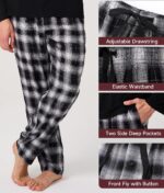 BAMBOO COOL Mens Pajamas Set Plaid Pjs Pijama Long Sleeve with Pockets | Christmas Pajamas Set, Plaid Pjs, Lightweight Pijama, Long Sleeve, Woven Pants, bottoms with Pockets - Image 5