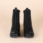 Amazon Essentials Women's Lace-Up Combat Boots with Lug Sole and Side Zipper - Image 4