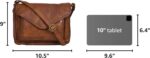 Leather Flapover Crossbody Handbag Purse for Women with Adjustable Strap & Overflap Snap Closure Tote/Bag - Image 3