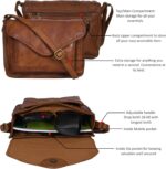 Leather Flapover Crossbody Handbag Purse for Women with Adjustable Strap & Overflap Snap Closure Tote/Bag - Image 4