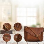 Leather Flapover Crossbody Handbag Purse for Women with Adjustable Strap & Overflap Snap Closure Tote/Bag - Image 6