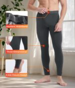 BAMBOO COOL BlazeBoo Men's Thermal Underwear with Soft Fleece Lined Base Layer Cold Weather Top Bottom Gift Set - Image 3