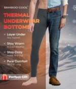 BAMBOO COOL BlazeBoo Men's Thermal Underwear with Soft Fleece Lined Base Layer Cold Weather Top Bottom Gift Set - Image 4