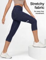 no nonsense Women's Classic Denim Capri Leggings with Pockets, Comfortable Stretch Pull On Pants - Image 5