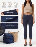 no nonsense Women's Classic Denim Capri Leggings with Pockets, Comfortable Stretch Pull On Pants - Image 6