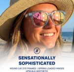 Blenders Eyewear H Series – Polarized Sunglasses – Round Cat Eye, Spring Loaded Hinge – 100% UV Protection – For Women - Image 4