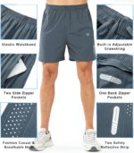 NORTHYARD Men's Athletic Running Shorts Gym Workout 7"/9"/5" Quick Dry Lightweight Sports Basketball Tennis 3 Zipper Pockets - Image 3