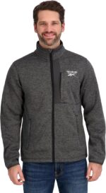 Reebok Men's Mock Neck Zip-up Sweater Fleece Shell Jacket - Image 4