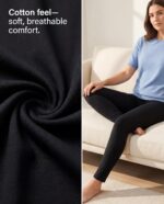 HUE Women's Wide Waistband Blackout Cotton Leggings, Assorted - Image 3