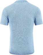 COOFANDY Mens Knit Polo Shirts Short Sleeve Button Down Textured Polo Shirt Cuban Guayabera Summer Beach Shirts - Image 8