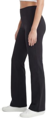 no nonsense Lounge Yoga Pants for Women, Flared Cotton Leggings, 32.5" Inseam, Wide Waistband - Image 3