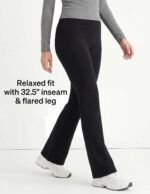 no nonsense Lounge Yoga Pants for Women, Flared Cotton Leggings, 32.5" Inseam, Wide Waistband - Image 6