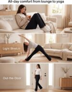 no nonsense Lounge Yoga Pants for Women, Flared Cotton Leggings, 32.5" Inseam, Wide Waistband - Image 7