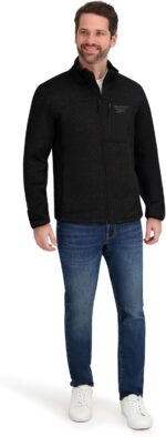 Reebok Men's Mock Neck Zip-up Textured Fleece Shell Jacket - Image 2