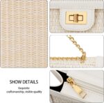 KKXIU Women Small Straw Beach bag Crossbody Bag Summer Shoulder Bag Beach Handbag Vegan Leather Purse - Image 6