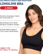 Fruit of the Loom Women's 3-Pack Seamless Full-Coverage Back Smoothing Wireless Bra - Image 3