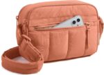BAGSMART Cross Body Purse, Mini Crossbody Bags for Women Travel Purse, Puffy Shoulder Handbag Wallet with RFID Blocking Slots, Terracotta Pink