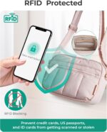 BAGSMART Cross Body Purse, Mini Crossbody Bags for Women Travel Purse, Puffy Shoulder Handbag Wallet with RFID Blocking Slots, Terracotta Pink - Image 4