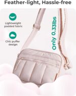 BAGSMART Cross Body Purse, Mini Crossbody Bags for Women Travel Purse, Puffy Shoulder Handbag Wallet with RFID Blocking Slots, Terracotta Pink - Image 5