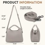 KOGTLA Medium Genuine Leather Purses for Women with Detachable Satchel Strap, Ladies Soft Handbags, Tote Hobo Bags - Image 5