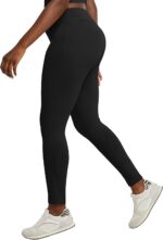 Hanes Women's Leggings, Ankle-Length Leggings for Women, Stretch Cotton-Spandex Leggings, High Waist, 27" - Image 3