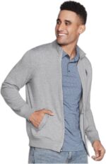 Skechers Men's The Hoodless Hoodie Go Walk Everywhere Full Zip Mock Neck Jacket - Image 3