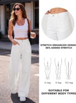 EMMIOL Women's 2026 Wide Leg Jeans Distress High Waist Stretchy Baggy Denim Pants Trousers Clothing - Image 4