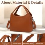 KOGTLA Women's Large Pebbled Leather Purses with Satchel Strap, Ladies Vegan Leather Tote Handbags, Hobo Shoulder Bags - Image 4