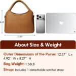 KOGTLA Women's Large Pebbled Leather Purses with Satchel Strap, Ladies Vegan Leather Tote Handbags, Hobo Shoulder Bags - Image 8