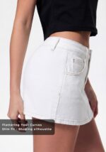 EMMIOL Women Denim Skort Skirt Stretchy Mid Waist Y2K Sexy Mini Skirts Dressy Casual Jean Skorts - Image 4
