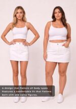 EMMIOL Women Denim Skort Skirt Stretchy Mid Waist Y2K Sexy Mini Skirts Dressy Casual Jean Skorts - Image 5