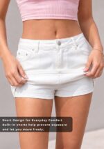 EMMIOL Women Denim Skort Skirt Stretchy Mid Waist Y2K Sexy Mini Skirts Dressy Casual Jean Skorts - Image 6