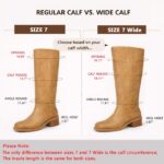 Knee High Boots Women Square Toe Chunky Block Heel Banana Campus Boot Wide Calf Comfortable Low Heel Riding Long Boots - Image 4