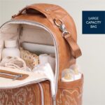 Itzy Ritzy Diaper Bag Backpack – Large Capacity Boss Plus Baby Backpack Diaper Bag Featuring 19 Pockets, Changing Pad, Stroller Clips, and Comfortable Straps (Saddle) - Image 5