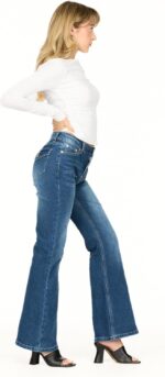 Forever 21 Women's Flare Denim High-Rise Slim Fit Stretch Jeans - Retro Y2k Style - Image 3