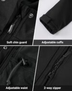Outdoor Ventures Women's Lightweight Waterproof Fleece Lined Hooded Softshell Rain Jacket, Warm Windbreaker Long Coat - Image 4