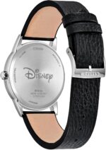 CITIZEN Men's Eco-Drive Mickey's Friends, 40mm Silver-Tone Stainless Steel Case with a Black Leather Strap & Silver-Tone Dial (Style: FE7110-09W) - Image 3