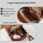 Leather Crossbody Bag for Women,Anti-Theft Messenger Bag with Large Capacity,Built-in Purse Card Slots Shoulder Sling Bag - Image 5