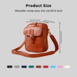 Leather Crossbody Bag for Women,Anti-Theft Messenger Bag with Large Capacity,Built-in Purse Card Slots Shoulder Sling Bag - Image 6