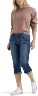 Lee Women's Flex Motion Regular Fit 5 Pocket Capri JeanJeans - Image 4