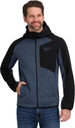 Reebok Men's Full Zip Hooded Sweater Fleece Jacket - Image 4
