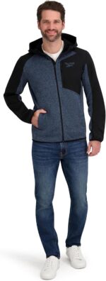 Reebok Men's Full Zip Hooded Sweater Fleece Jacket - Image 5