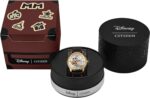 Citizen Men's Eco-Drive Disney Mickey Mouse Watch, Black Leather Strap, Silver-Tone Dial (Model: FE7063-07W) - Image 4