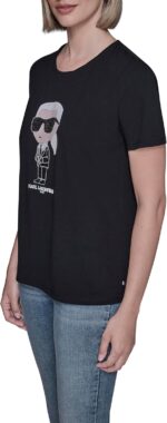 Karl Lagerfeld Women's Short Sleeve Soft Everyday Logo T-Shirt - Image 3