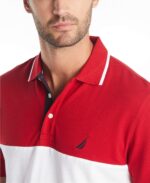 Nautica Men's Short Sleeve 100% Cotton Pique Color Block Polo Shirt - Image 4